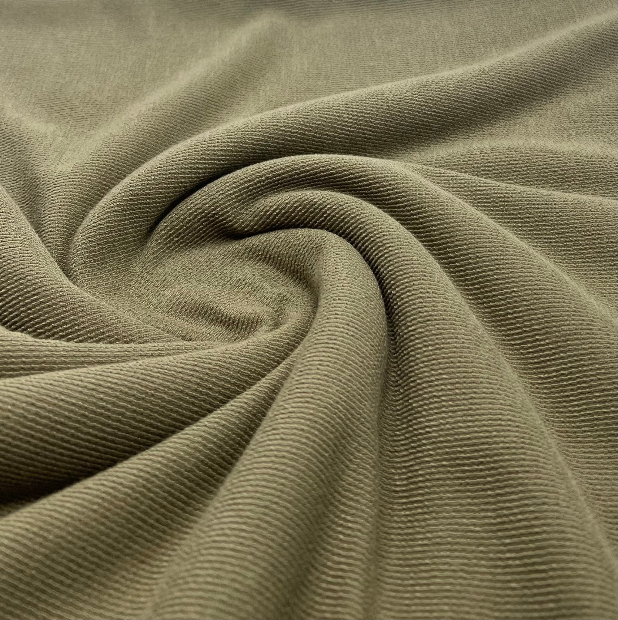 Khaki Crinkle Rib Stretch Fabric - T9 Fabrics